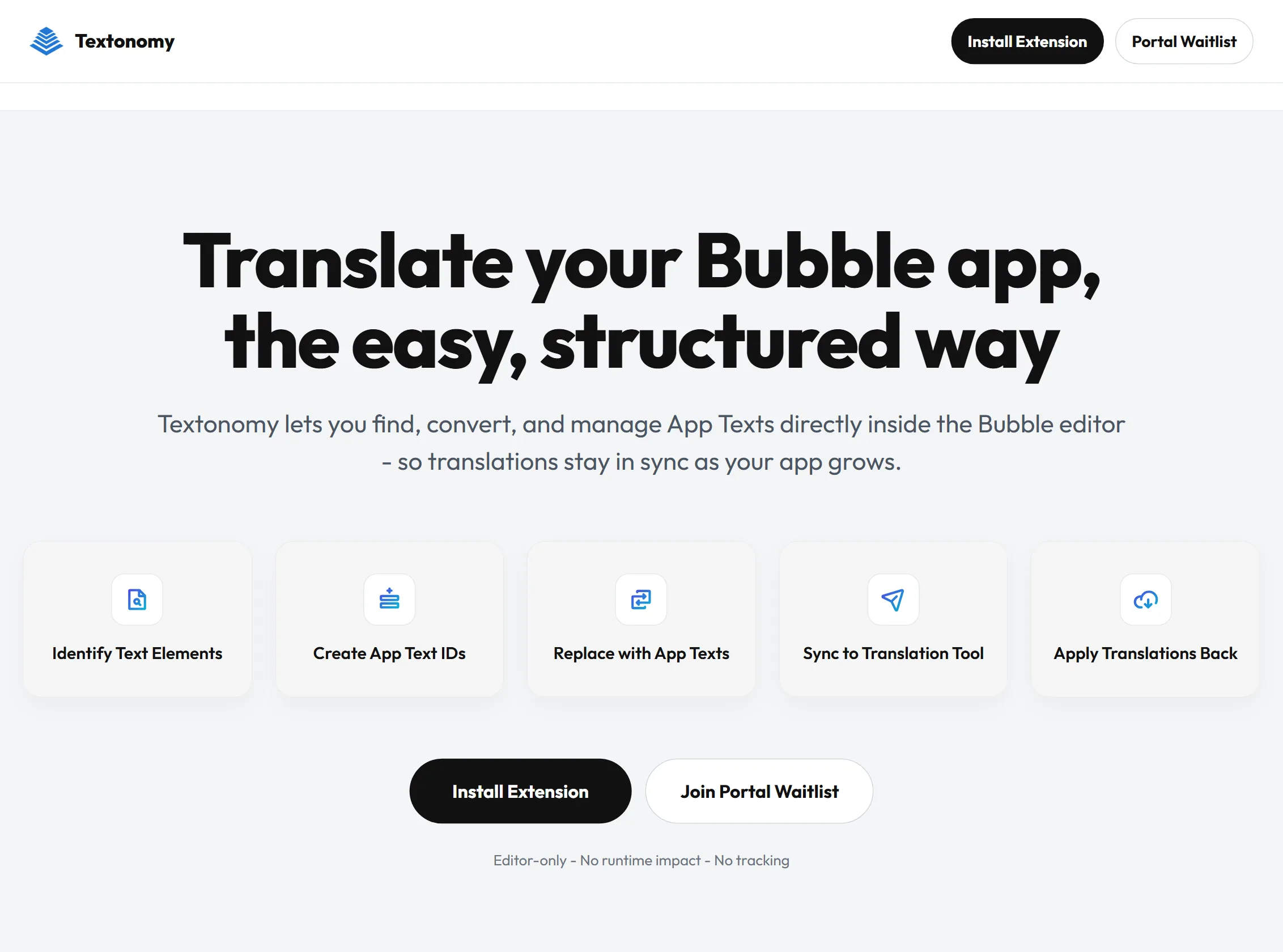 Preview of Textonomy website